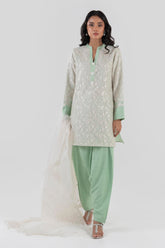 Stitched Green Embroidered Shirt